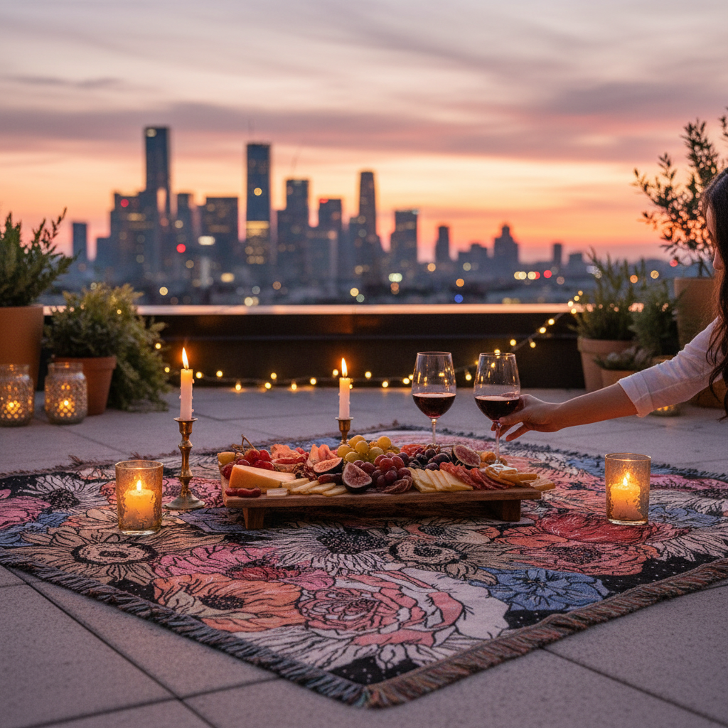 Scene 5 - Rooftop Terrace Sunset