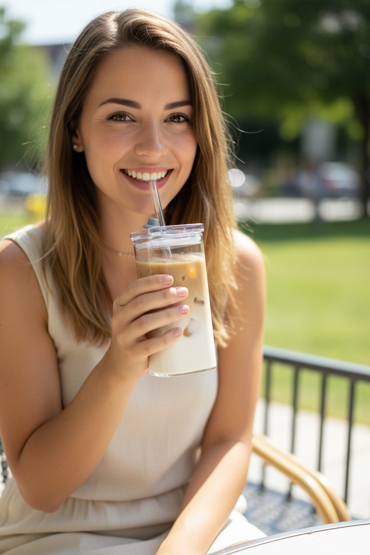 Scene 5 - Woman Outdoor Cafe Sipping