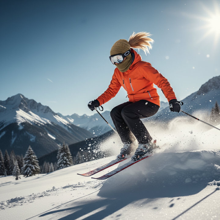 Skiing Action Shot