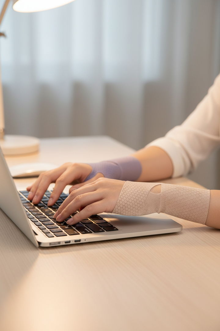 Skin tone sleeve - desk typing