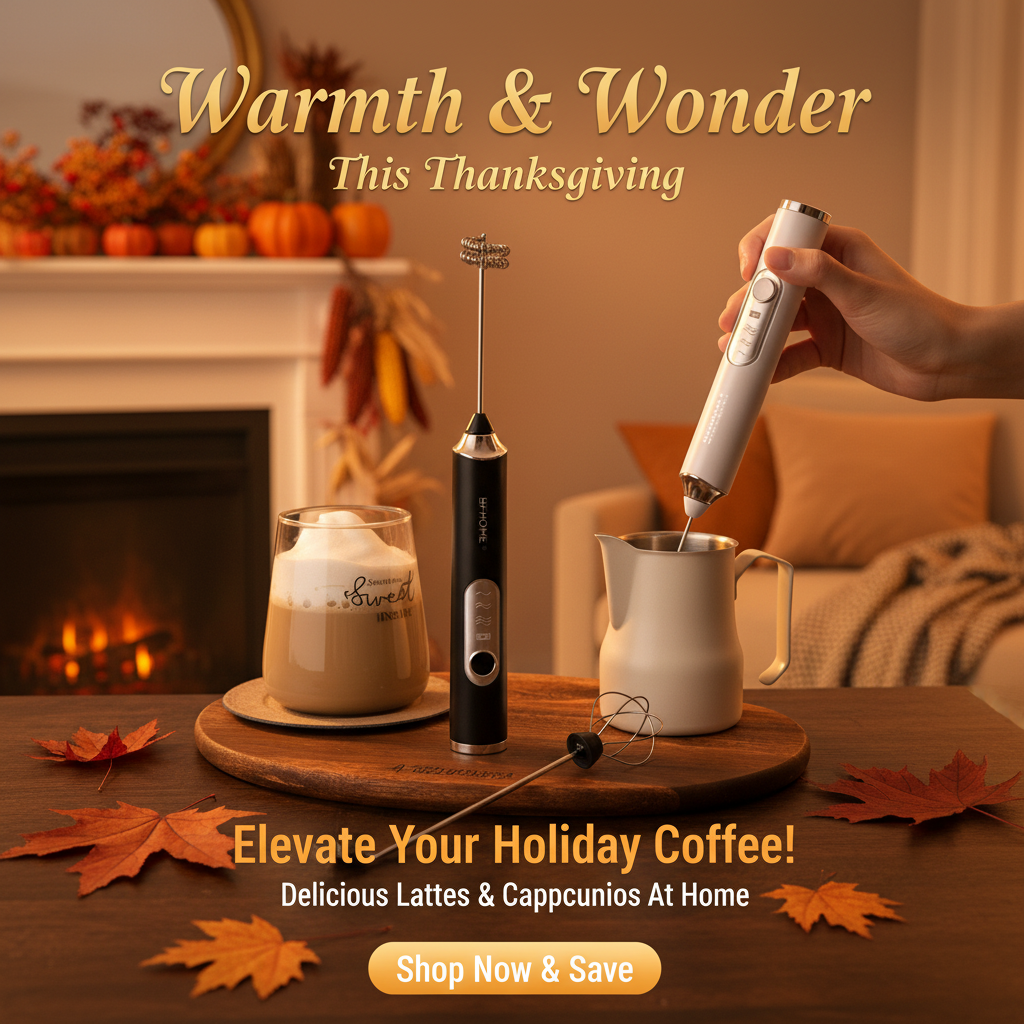 Thanksgiving Coffee Foam Maker Poster