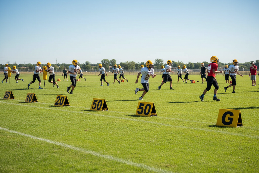 Youth football practice field setup