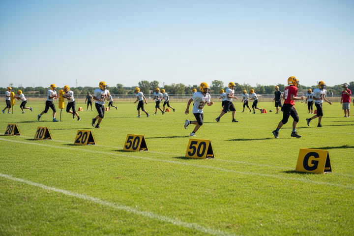 Youth football practice field setup